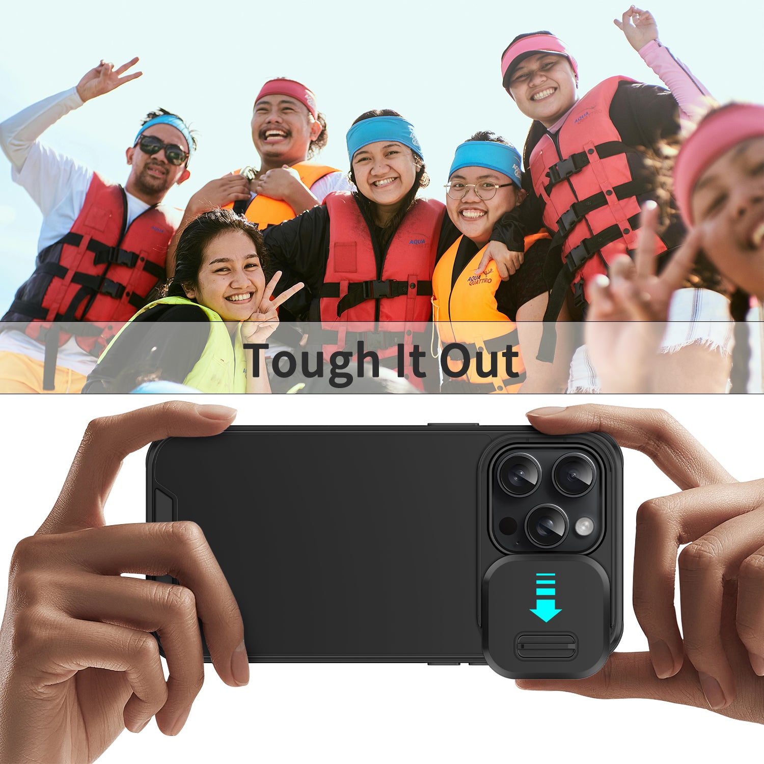 For iPhone 14 Pro Shockproof Case PC+TPU Back Phone Cover with Slide Camera Guard For iPhone 14 Pro Shockproof Case PC+TPU Back Phone Cover with Slide Camera Guard